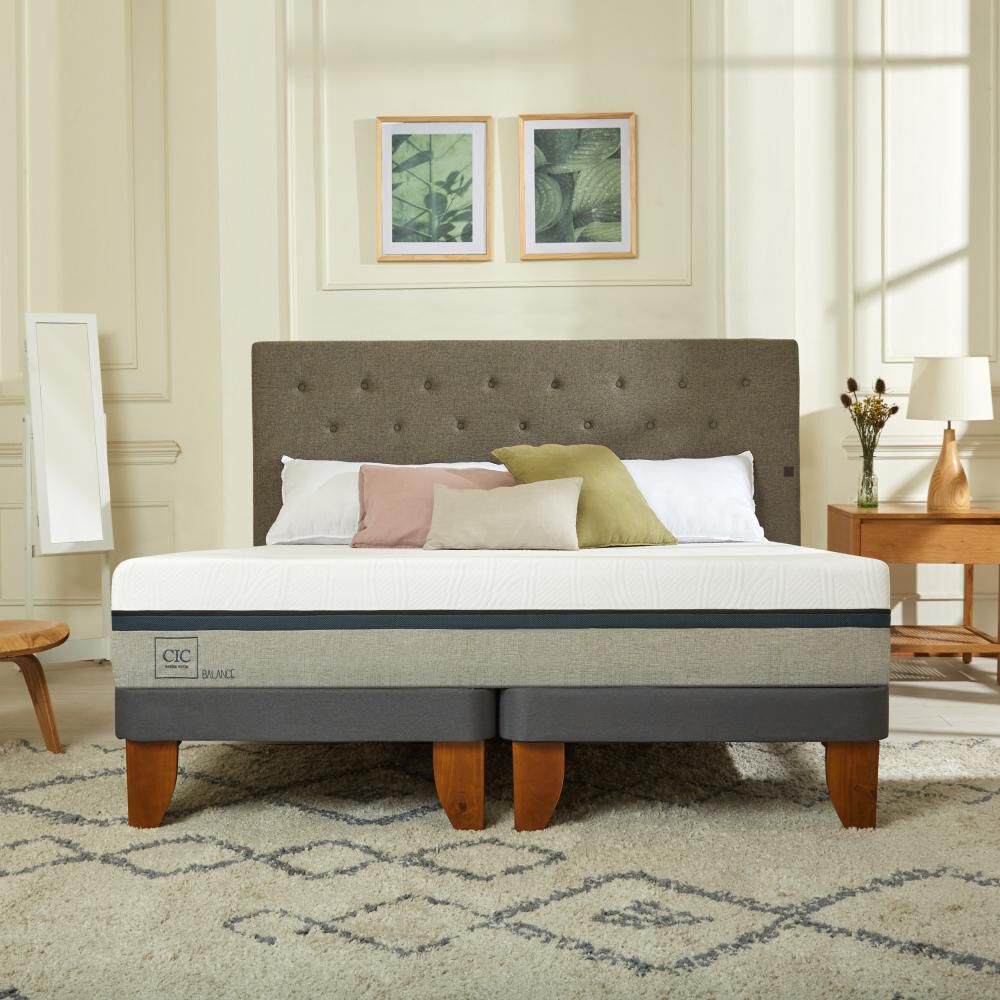 Cama Europea Cic Balance / King / Base Dividida + Set De Maderas image number 5.0