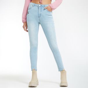 Jeans Bordado Tiro Alto Super Skinny Mujer Freedom Jeans Bordado Tiro Alto Super Skinny Mujer Freedom
