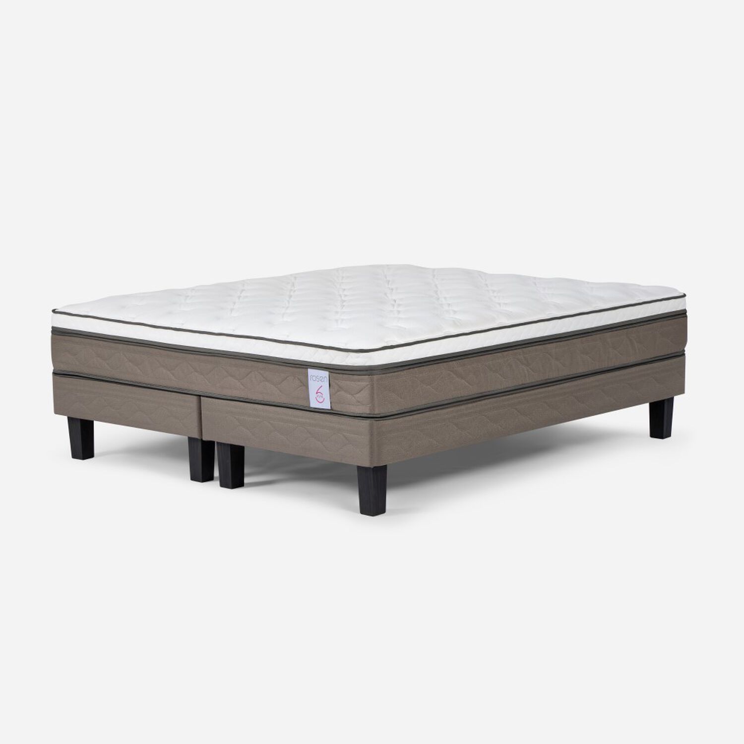 Cama Europea Rosen New Style 6 / 2 Plazas / Base Dividida + Set De Maderas Milan image number 1.0