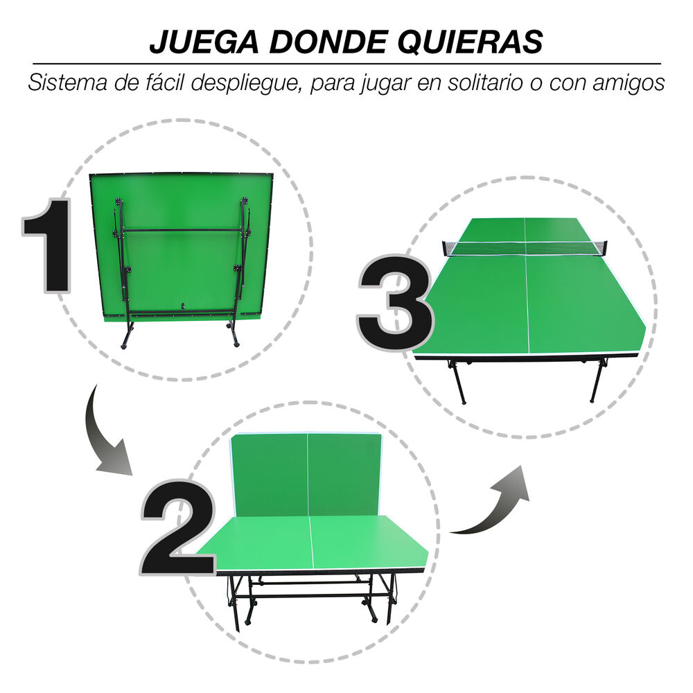 Mesa De Ping Pong Plegable Avanzada Verde image number 4.0