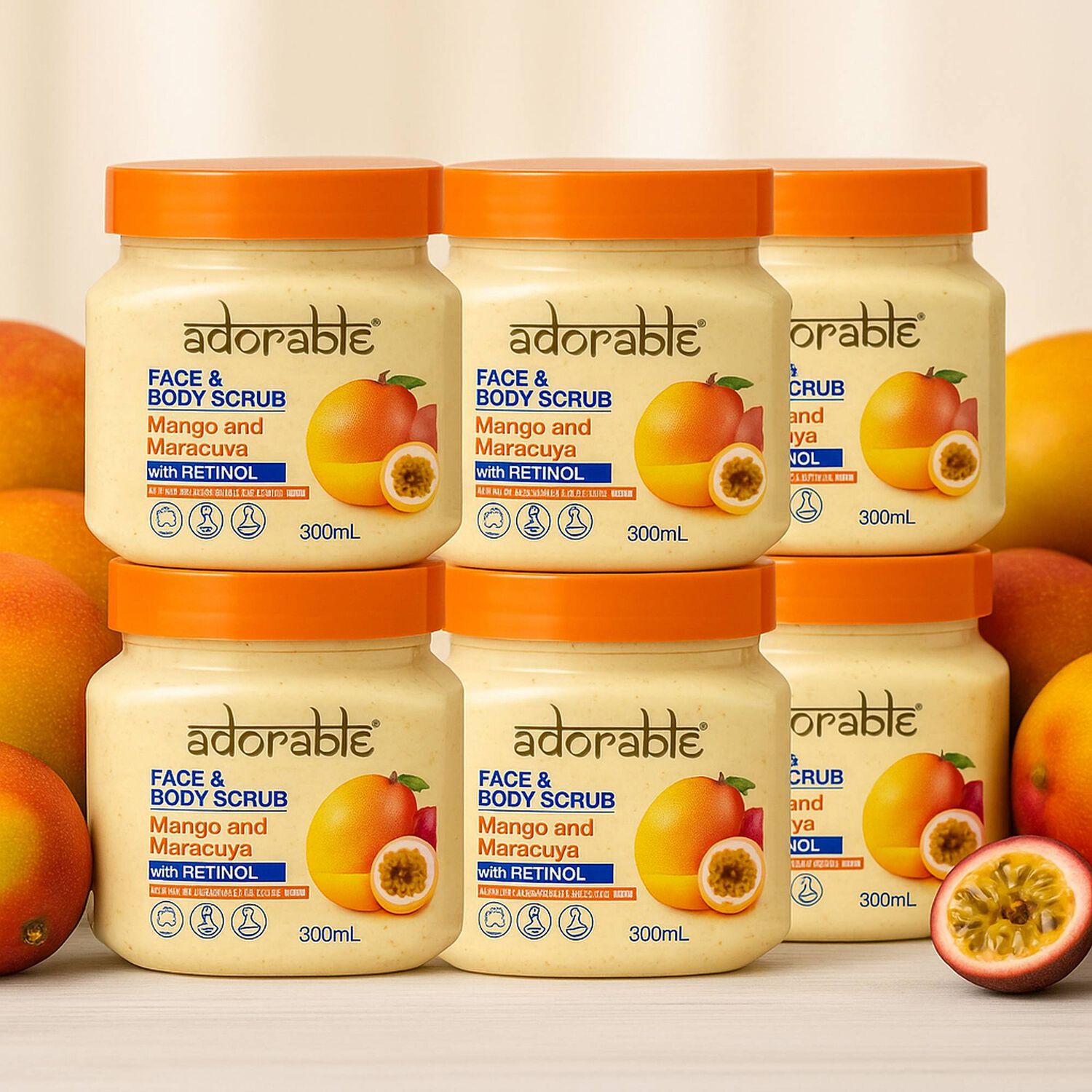 Pack Adorable 6 Exfoliantes Mango-maracuya & Retinol 300 Ml image number 2.0
