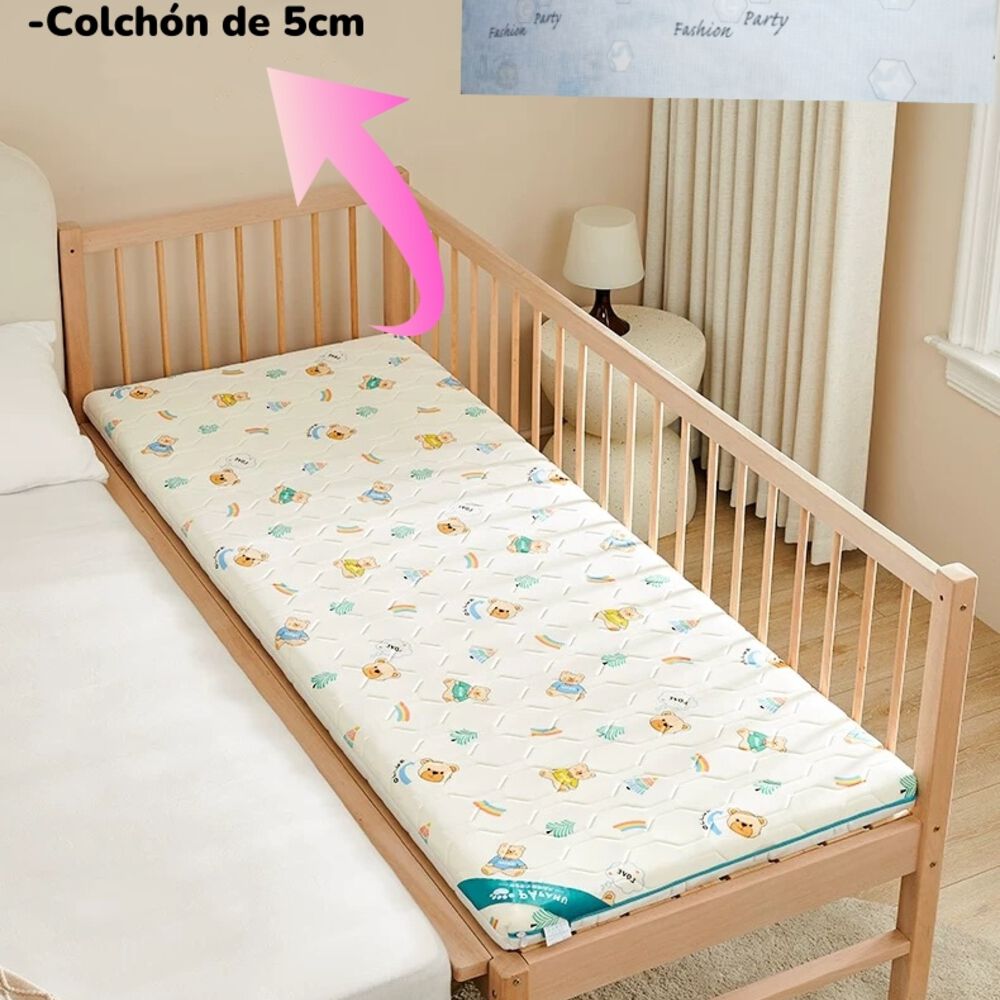 Cama Colecho 4 Laterales Con Colchón Y Sabana Plus Lubabycas image number 5.0