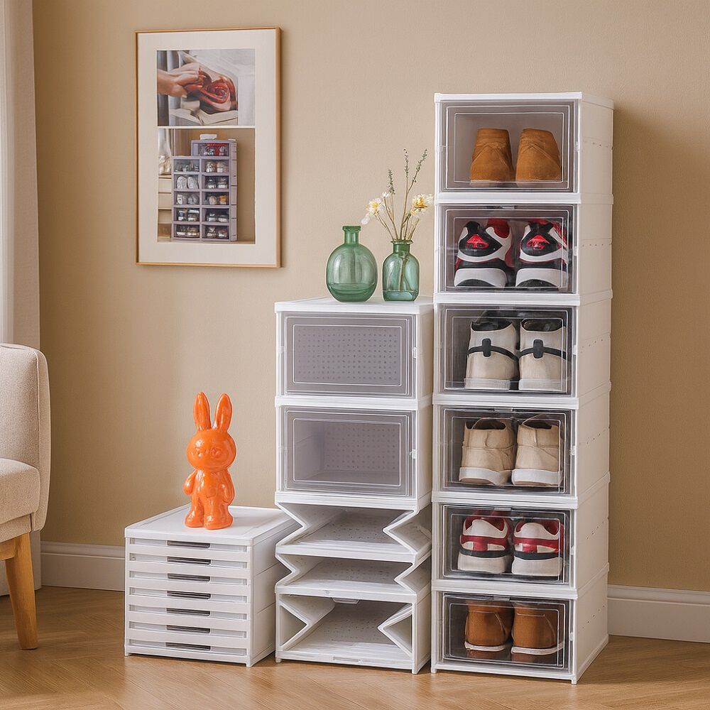 Zapatera Plegable Cajas Organizadoras 6 Niveles Transparente image number 4.0