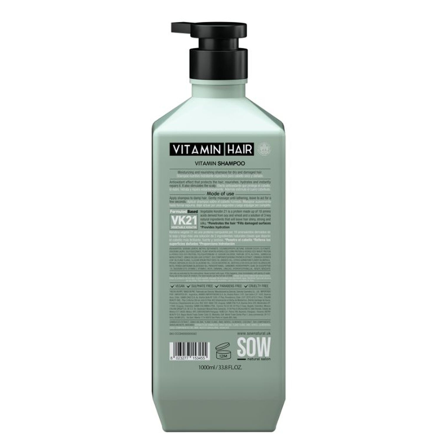 Sow Vitamin Shampoo 1000ml Vibrant Hair image number 1.0