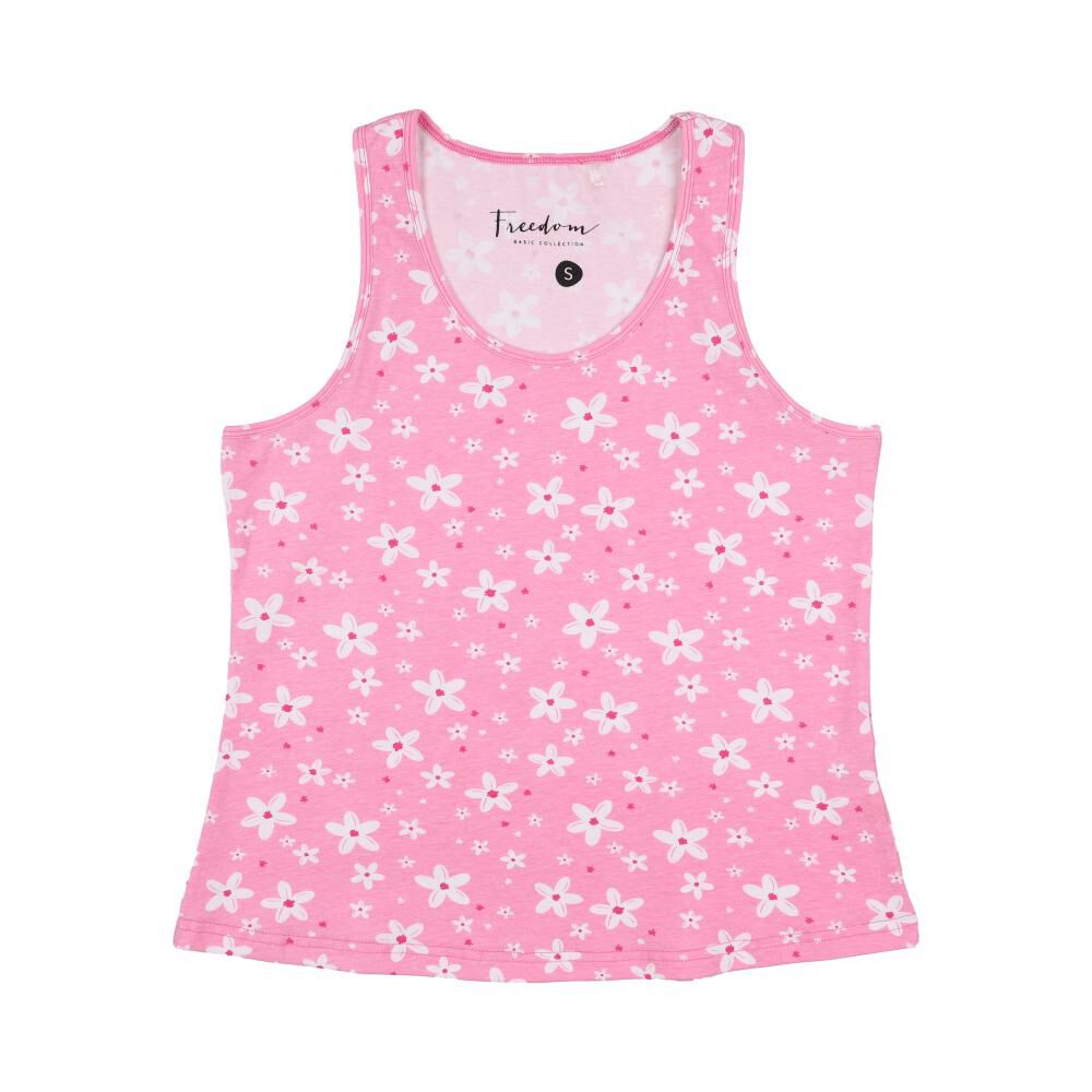 Polera Estampada Sin Mangas Cuello Redondo Mujer Freedom image number 0.0