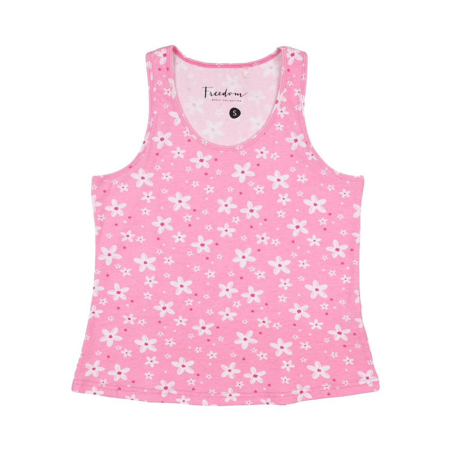 Polera Estampada Sin Mangas Cuello Redondo Mujer Freedom image number 0.0