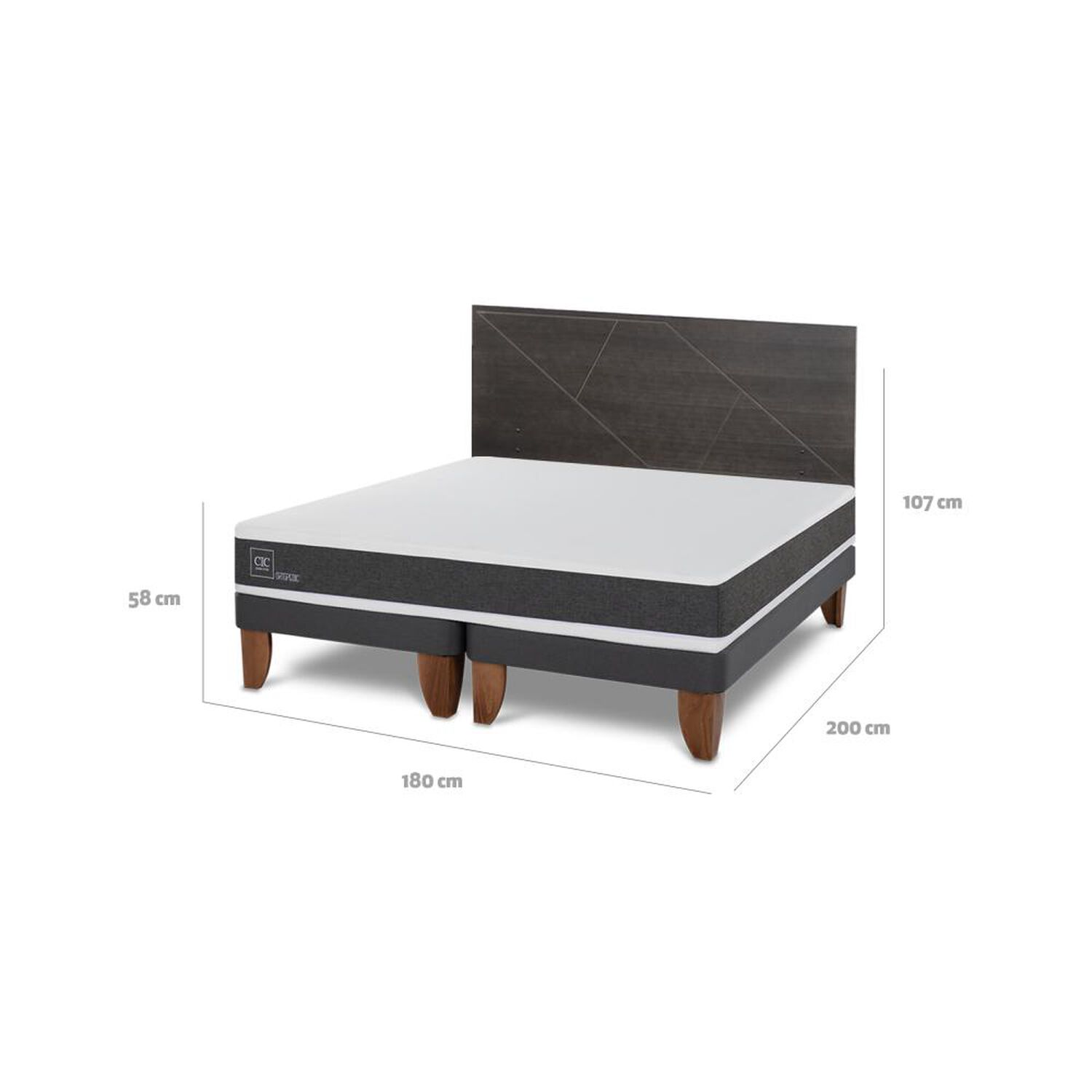 Cama Europea Cic Ortopedic / King / Base Dividida + Respaldo image number 5.0