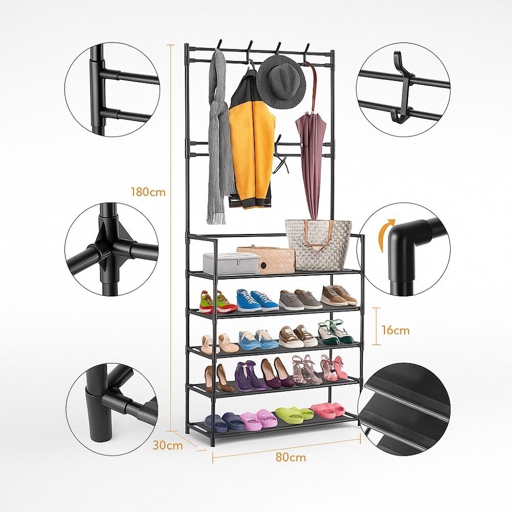 Organizador De Calzado Zapatos 5 Niveles Zapatero Perchero Color Blanco image number 4.0