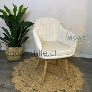 Sitial De Comedor Diamante Terciopelo Con Patas De Madera