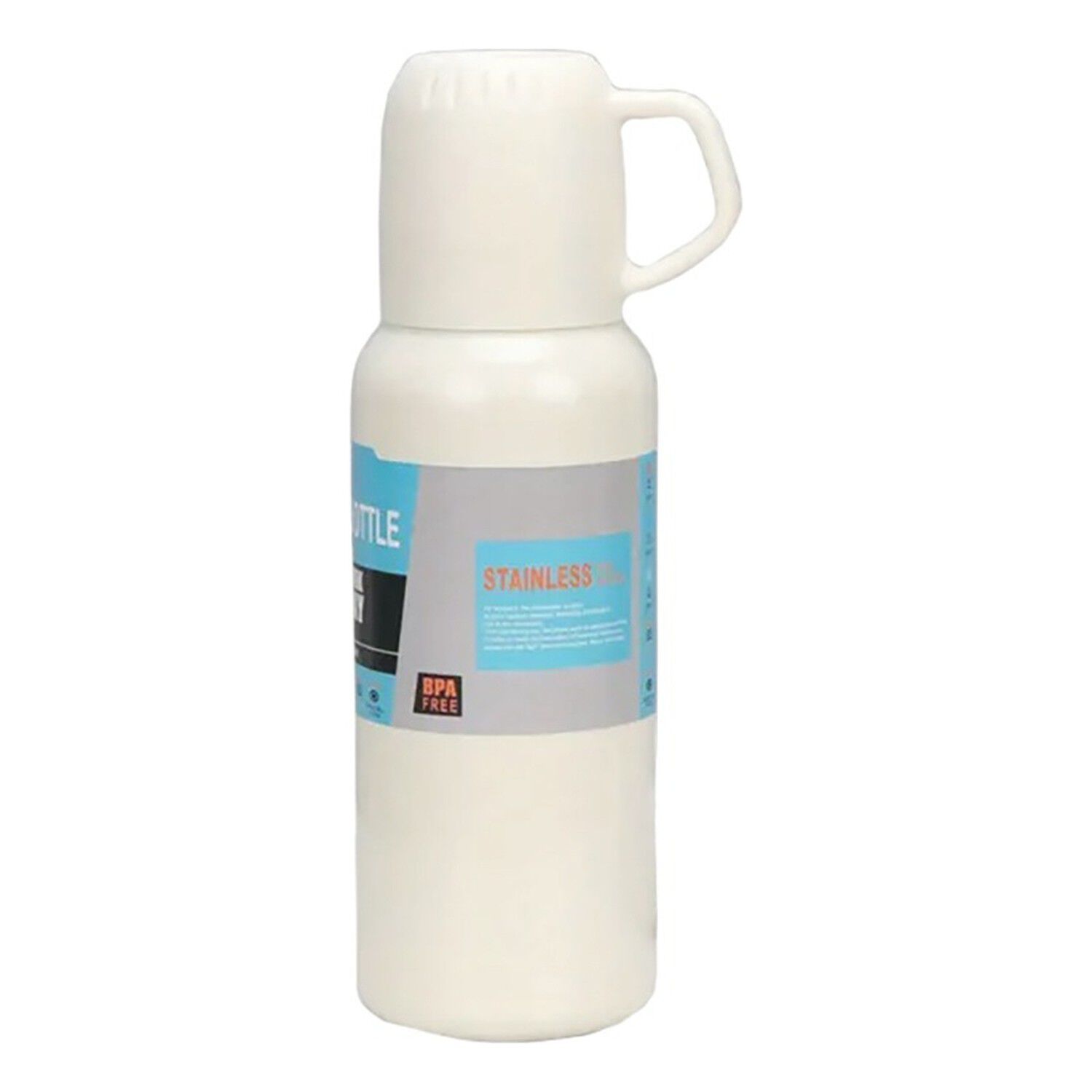 Termo T&eacute;rmico 700ml Acero Inoxidable Tres Tazas Crema image number 0.0