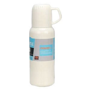 Termo Térmico 700ml Acero Inoxidable Tres Tazas Crema