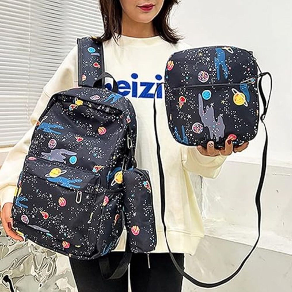 Pack Mochila Lonchera Estuche 43cm Juvenil Y Escolar Planets image number 2.0