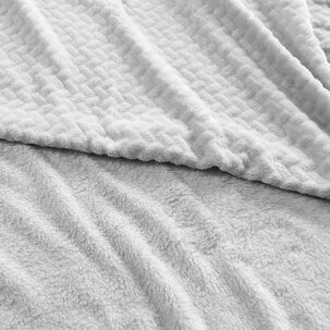 Frazada Coral Embossed King Gris