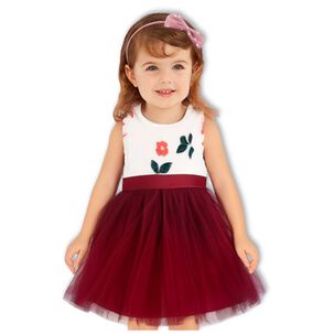 Vestido Rojo Sin Mangas Beb&eacute;s Ni&ntilde;as Trajes 6 A 36 Meses