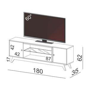 Rack Roca Ulmo 2 Puertas 75" Blanco-canela