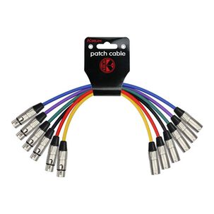 Juego 6 Cables Microfono 0,3m Xlr Macho-hembra Mp6-480-0.3m