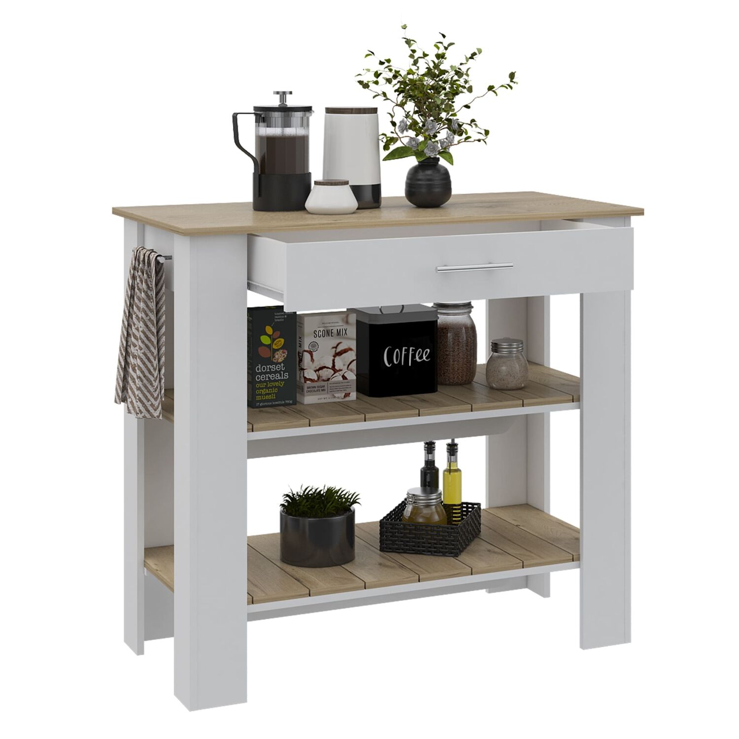 Isla De Cocina 101x93x50 Cm Fm-008b Blanco image number 2.0