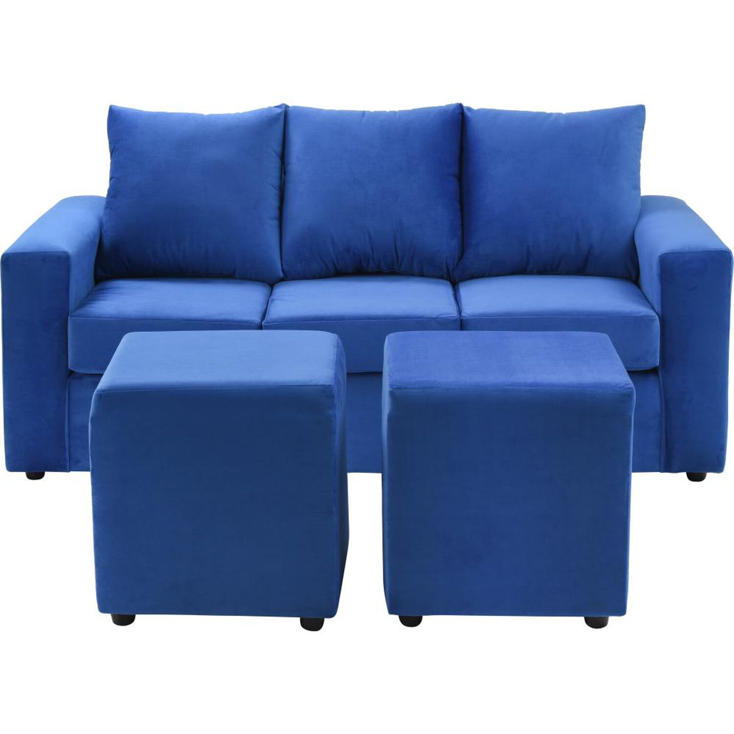 Juego De Living Bodevir Kendy / 3 Cuerpos + 2 Pouf image number 0.0