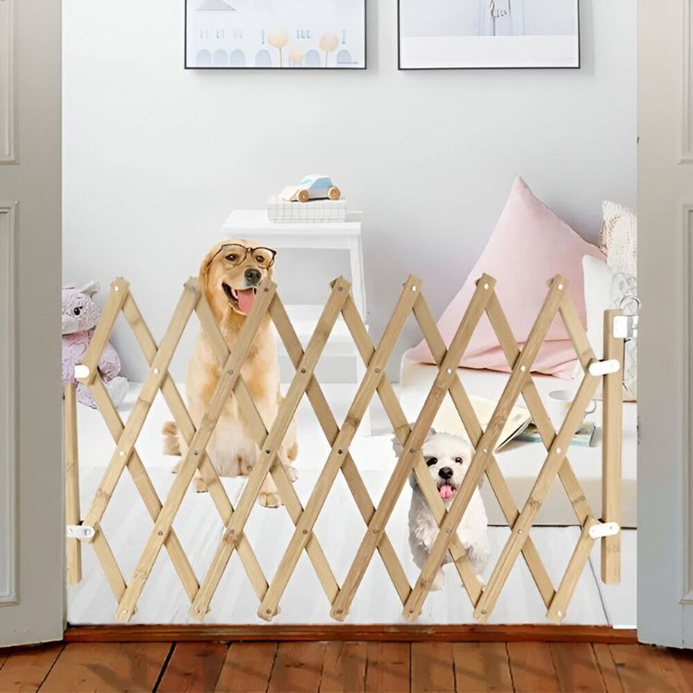 Puerta Plegable Para Mascotas Valla De Seguridad De Madera image number 4.0