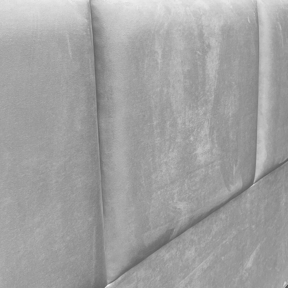 Respaldo De Cama Block Felpa Gris Plata 1,5 Plazas image number 2.0