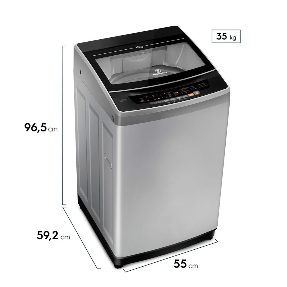 Lavadora Autom&aacute;tica 12kg Fuzzy Autom&aacute;tico 12 Szg Gris image number 1.0