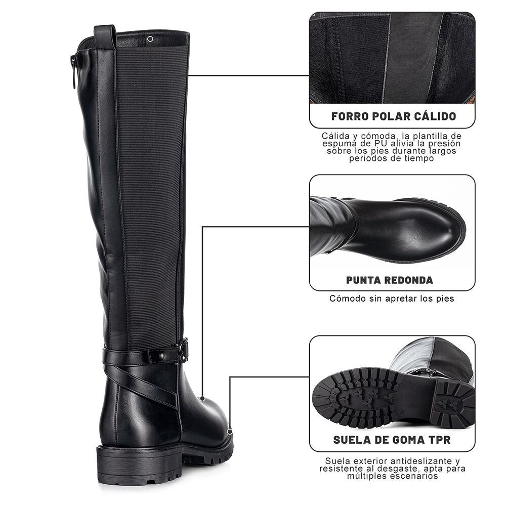 Bota Casual Mujer Vintage Moda Eco Cuero Comodo Weide Qbm13 image number 8.0