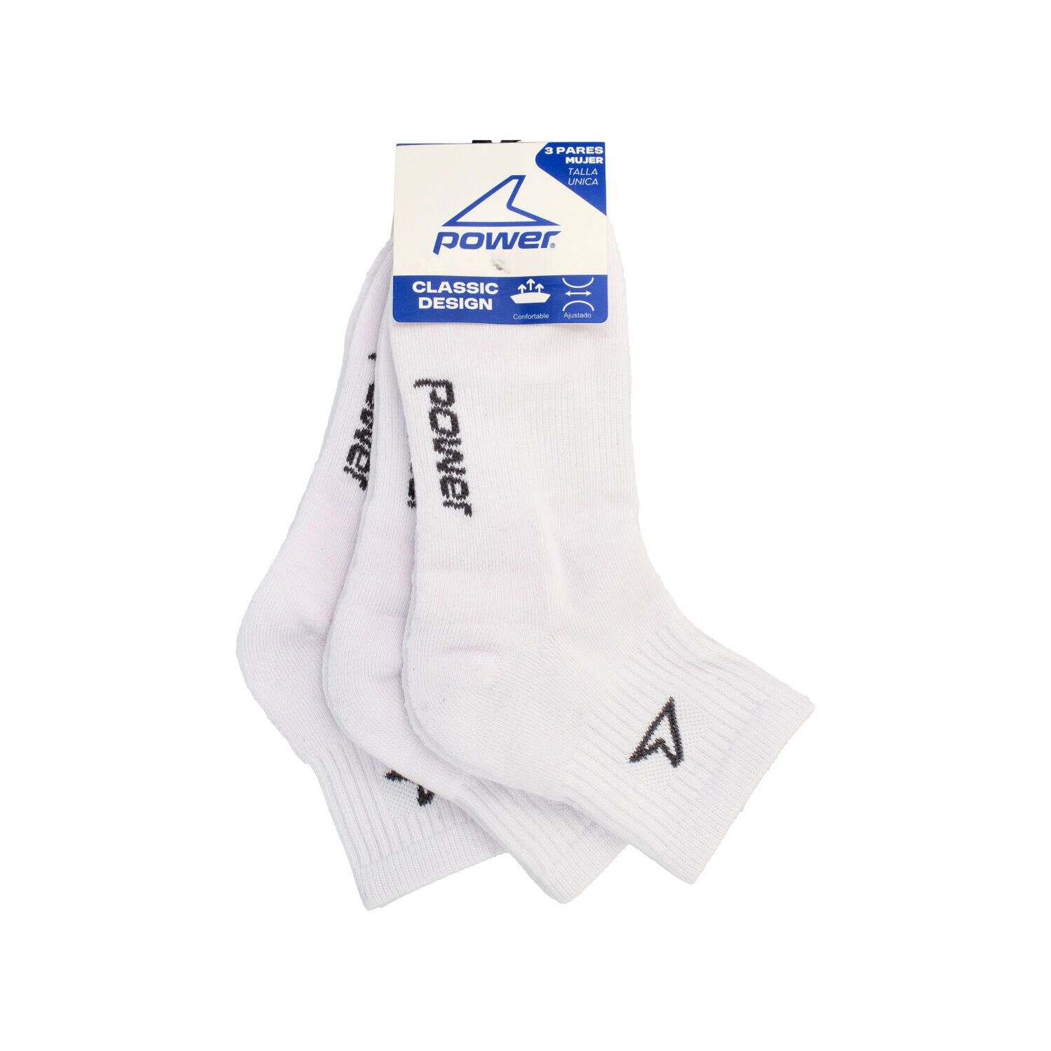 Calcetines Hombre Power Tripack Classic Mn White image number 0.0