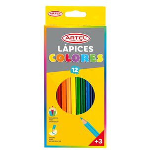Estuche 12 Lapices De Colores Largos Artel