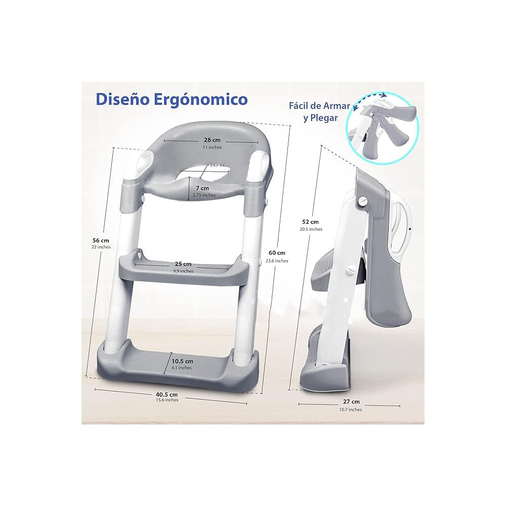 Asiento Reductor Con Escalera Para Ba&ntilde;o Entranamiento Bebe image number 4.0