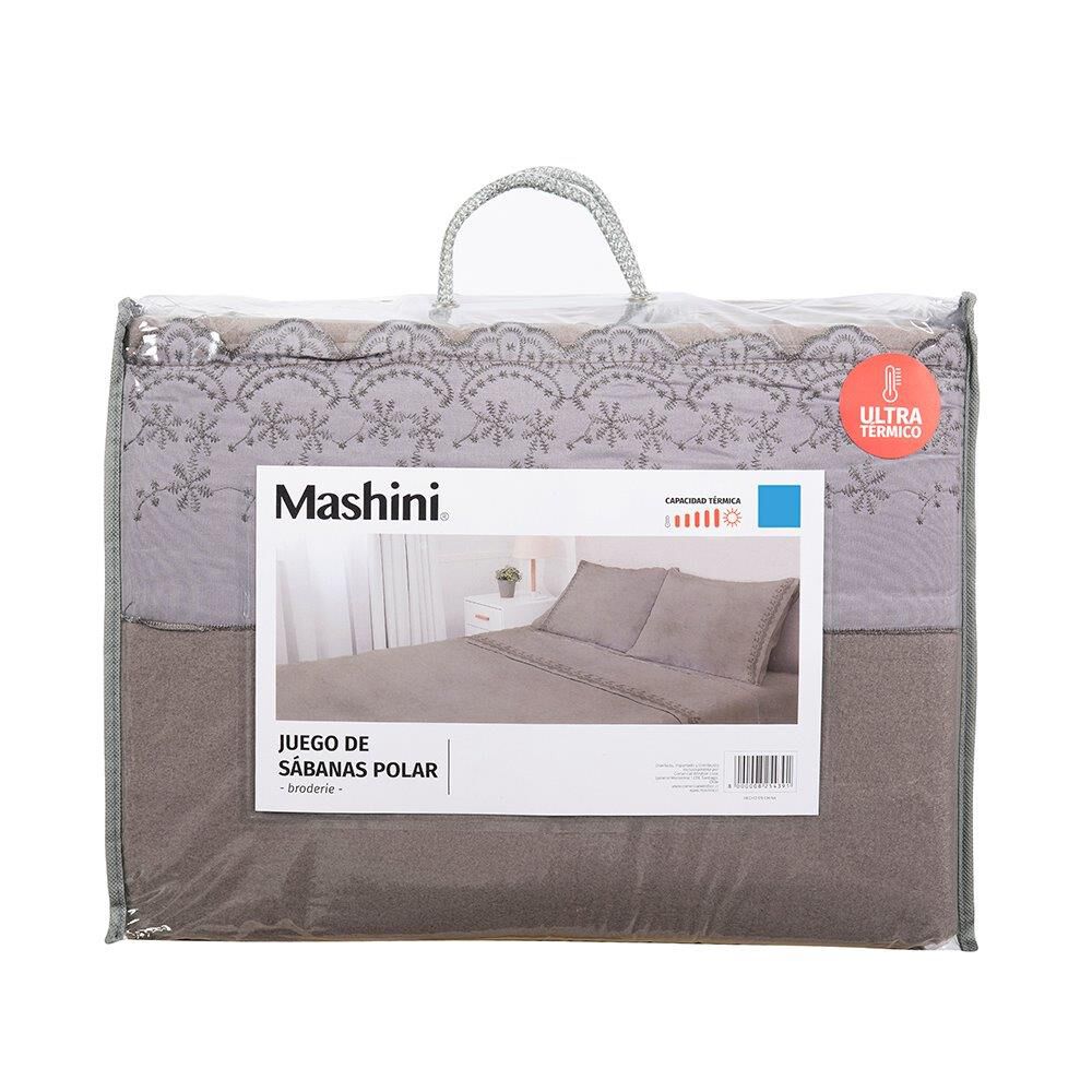 Sabana Polar Lisa Broderie 1.5 Plazas Taupe image number 4.0