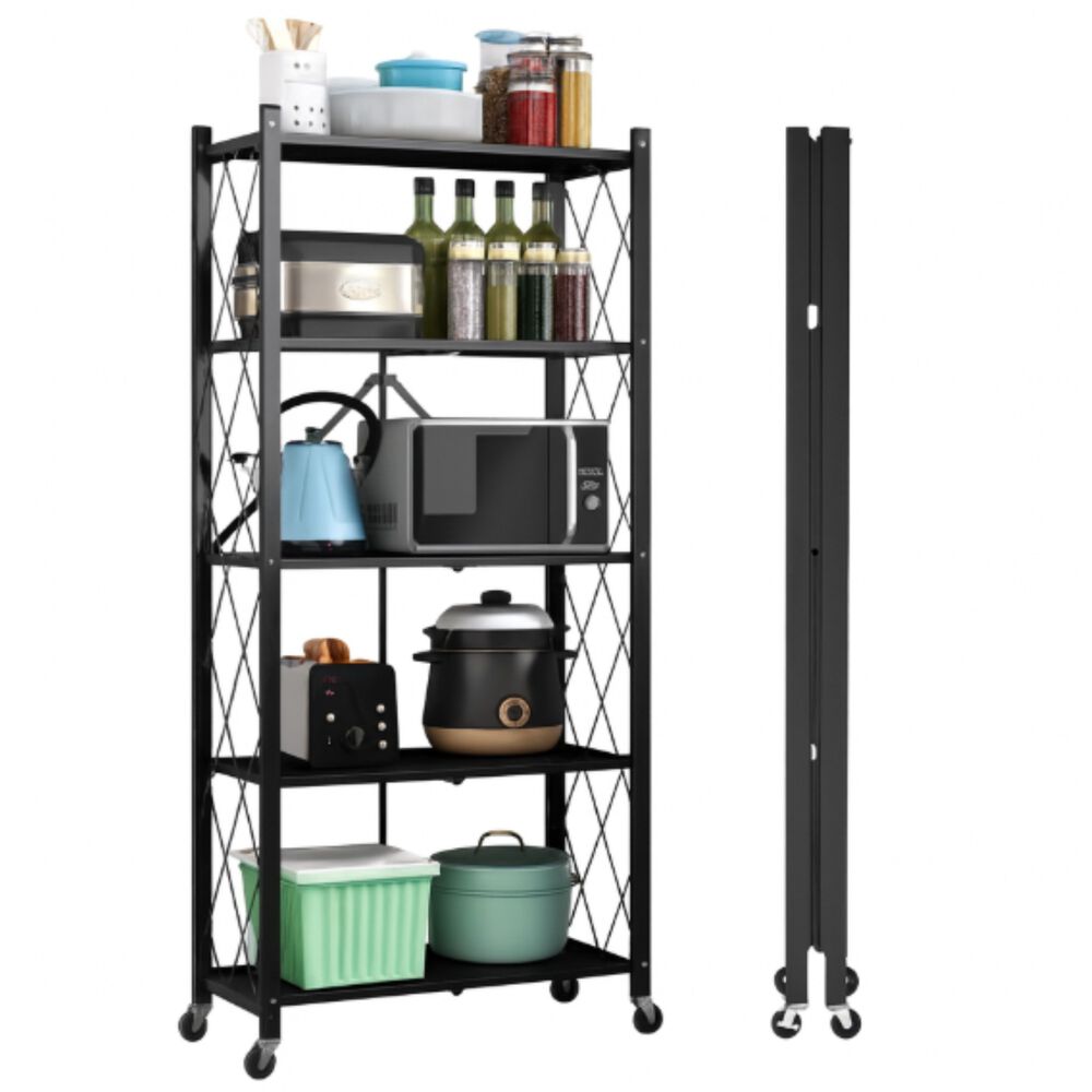 Estante Plegable Con Ruedas Multiuso Almac&eacute;n Acero 5 Niveles image number 4.0