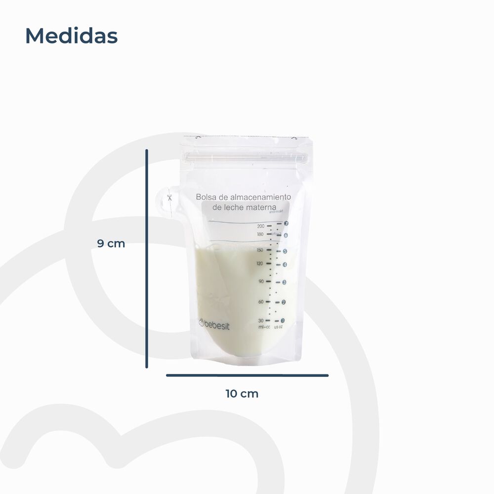 Pack 30 Bolsas Para Almacenar Leche Materna 200 Ml Bebesit image number 6.0