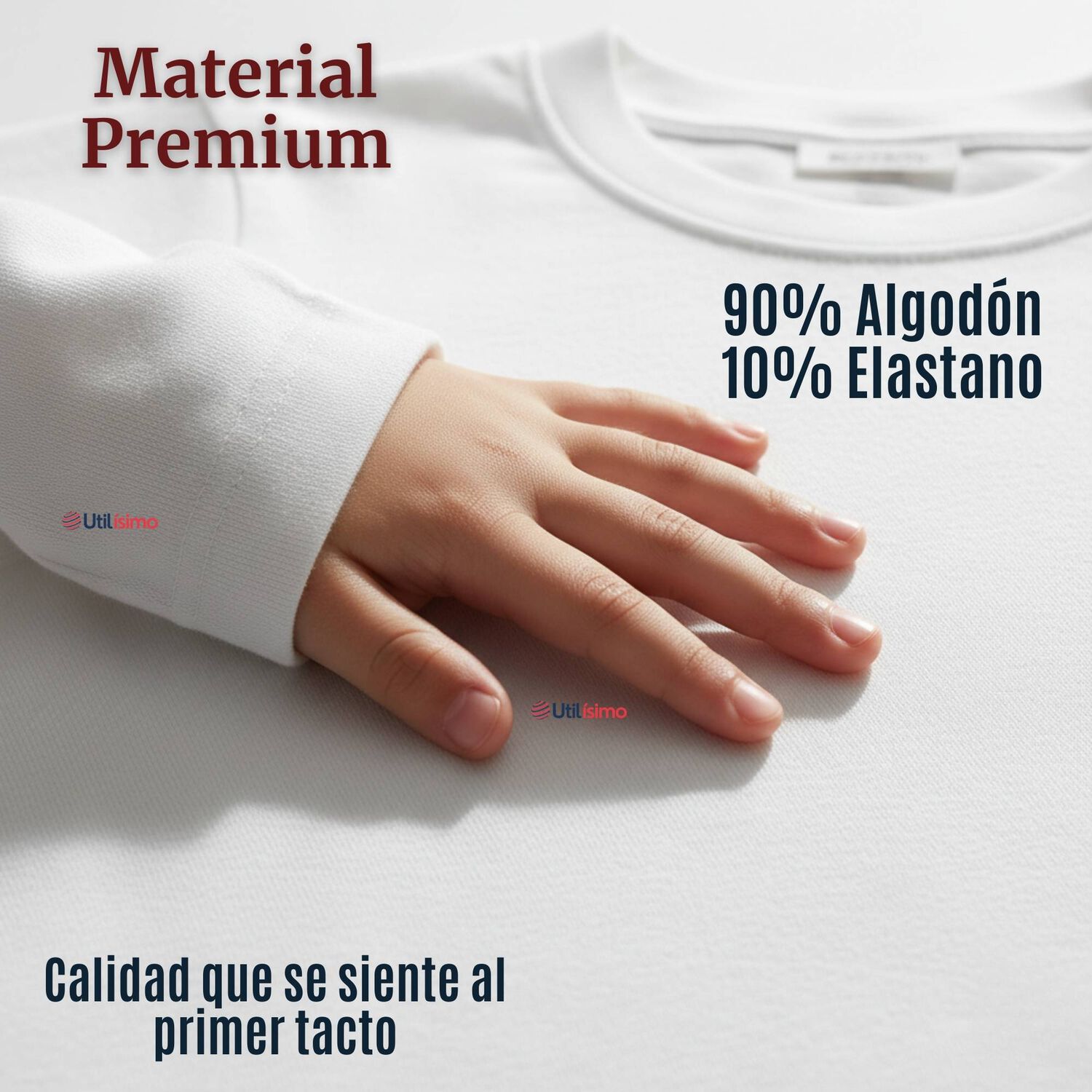 Camiseta Algod&oacute;n Manga Larga Polera Primera Capa Blanco Ni&ntilde;a image number 4.0