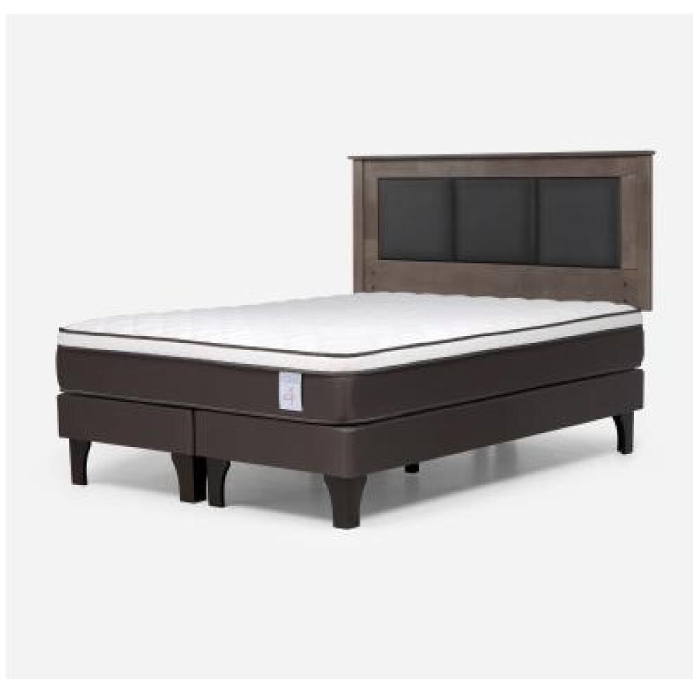 Cama Europea Rosen New Style 4 Plus / King / Base Dividida  + Respaldo Rachel Gris image number 7.0