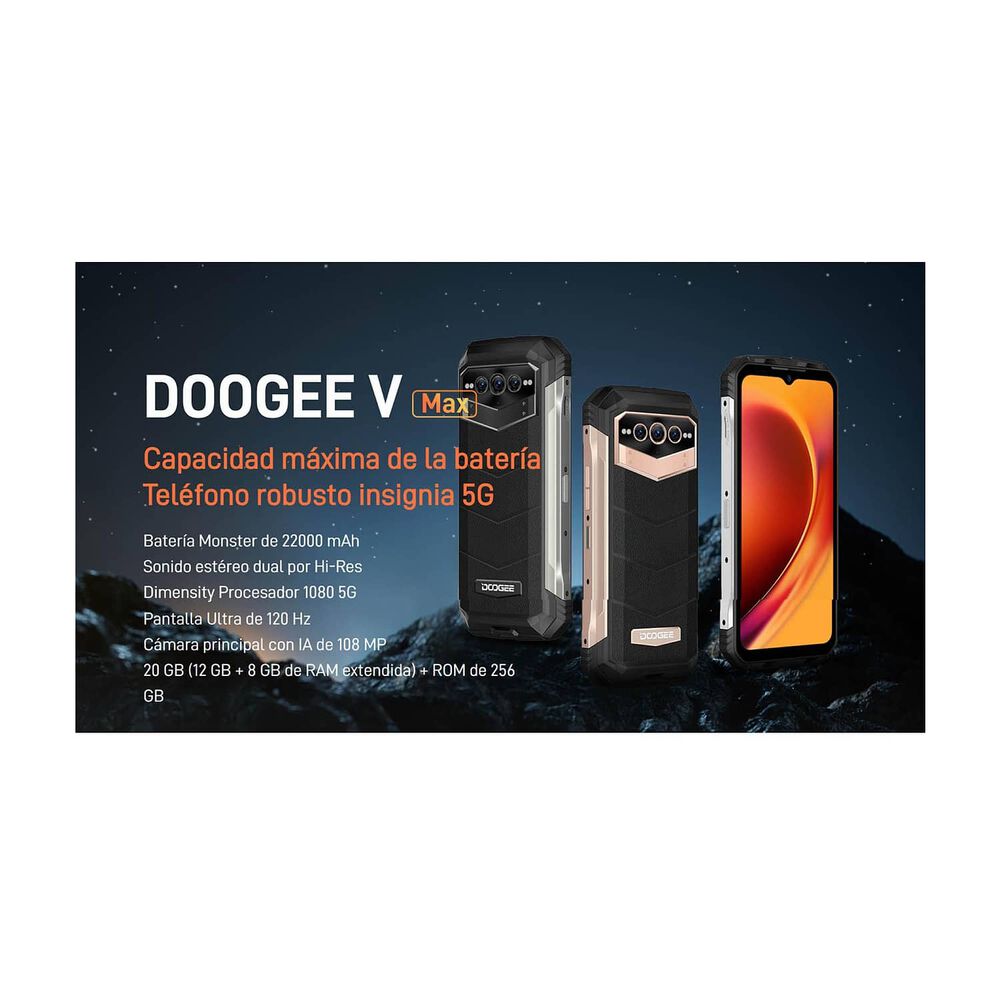 Doogee V Max Resistente A Golpes, Polvo, Humedad Y Agua / Bater&iacute;a 22.000mah, C&aacute;mara Visi&oacute;n Nocturna / Graba Videos En 4k image number 4.0