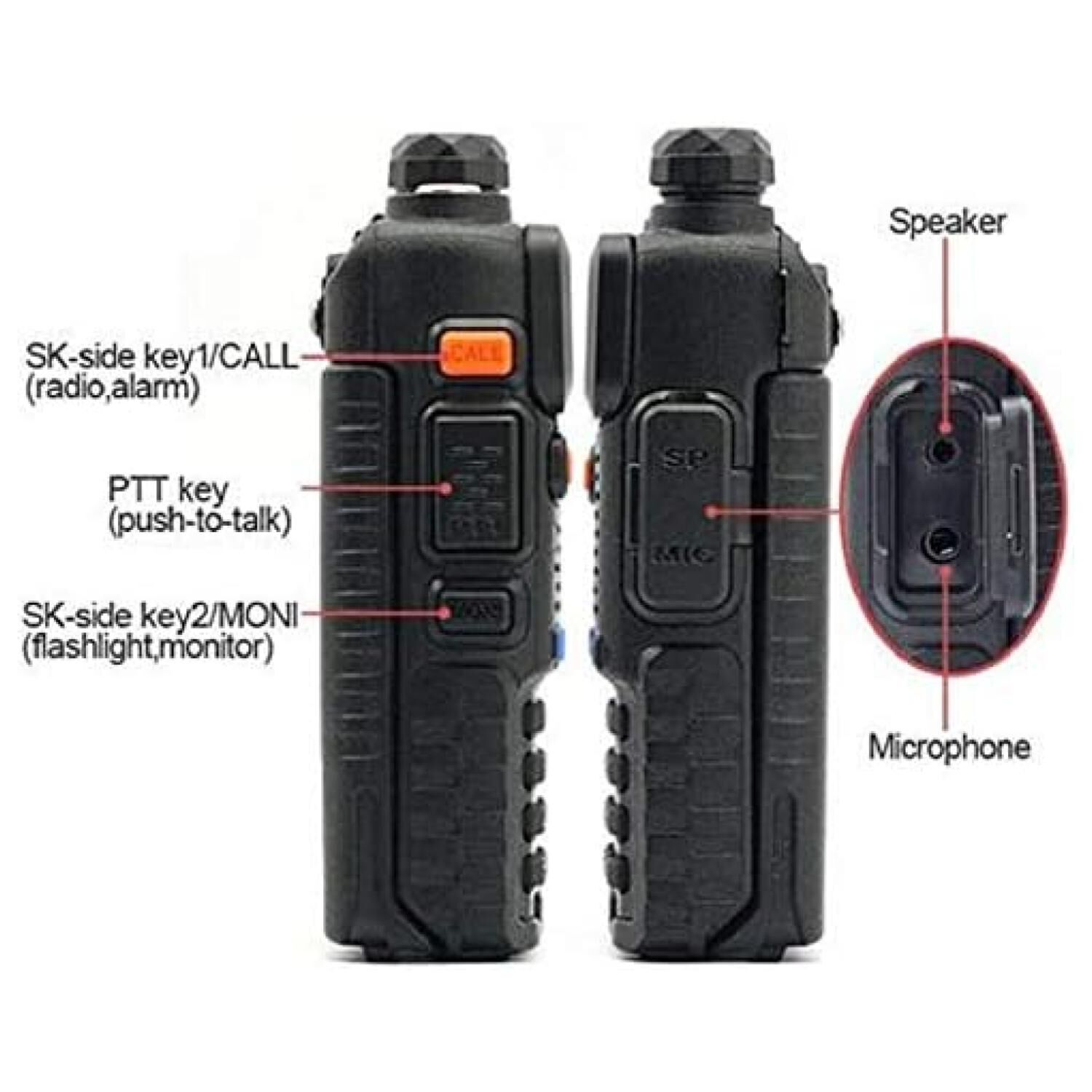Radio Transmisor Walkie Talkie Negro Uhf-uv 5re image number 5.0