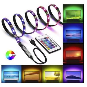 Tira Led Cinta Rgb Luz Control Usb 5 Metros Luces Tira Tv