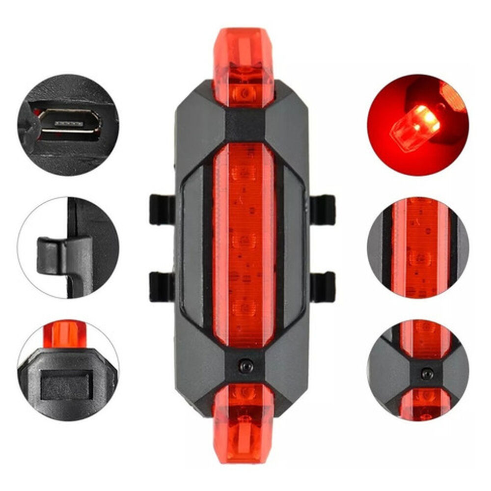 Luz Bicicleta Trasera Recargable Usb image number 4.0