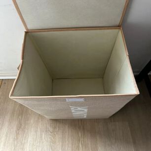 Canasto Organizador Para Ropa Laundry Beige Con Tapa