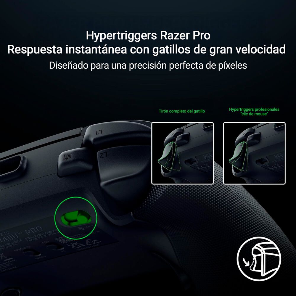 Control Joystick Inal&aacute;mbrico Razer Raiju V3 Pro Pc Ps5 Negro image number 7.0