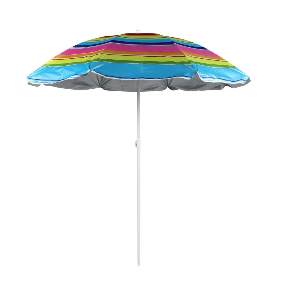 Sombrilla Reclinable 2.20 Mts Diametro Playa Camping Diseño Rayas Colores Varios image number 0.0