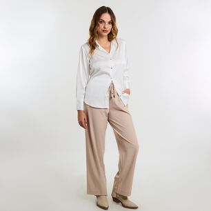 Pantal&oacute;n Pretina El&aacute;asticada Tiro Medio Palazzo Mujer Kimera