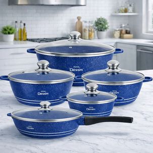 Juego De Ollas Granito 12 Piezas Roya Dessinng Color