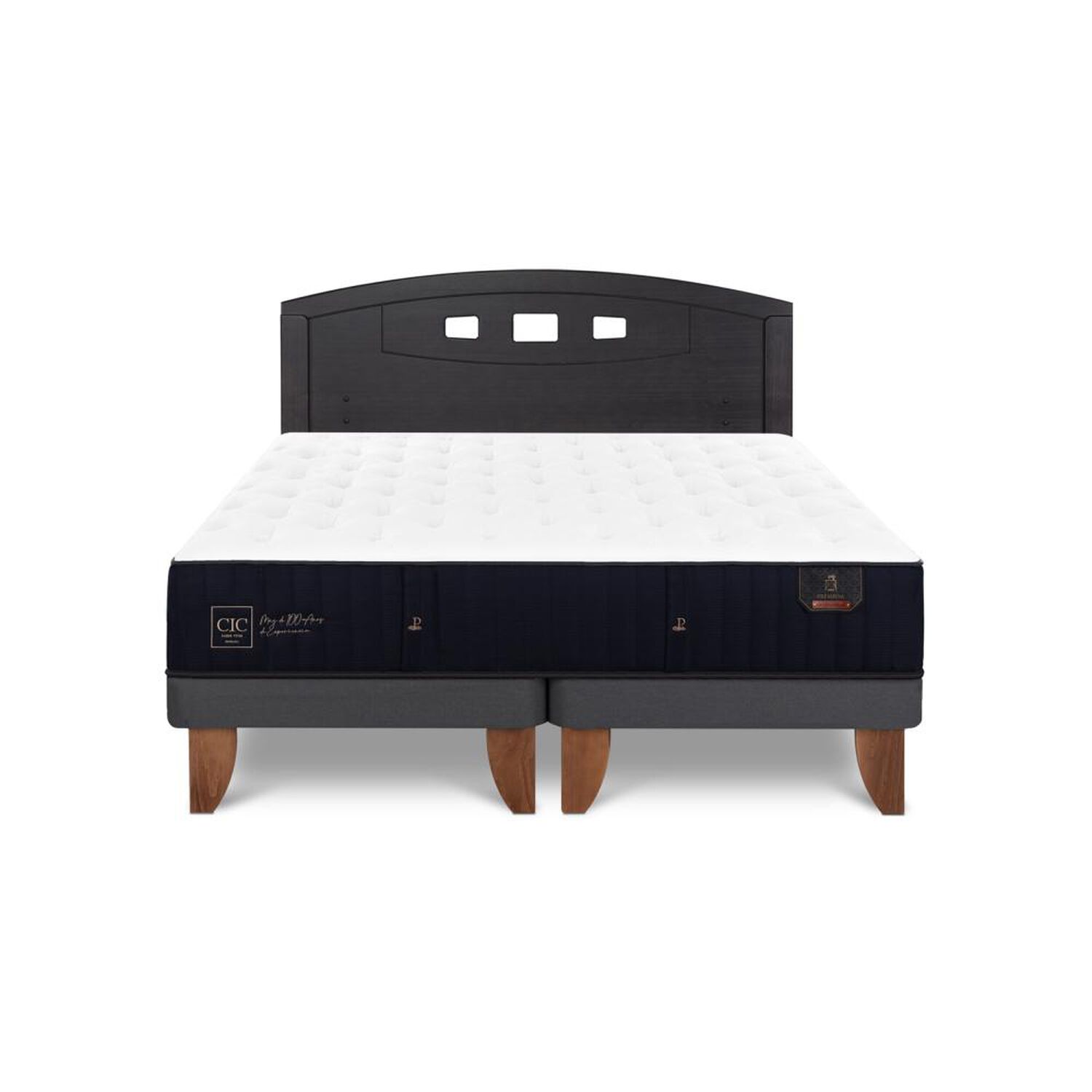 Cama Europea Cic Linea Premium / 2 Plazas / Base Dividida + Respaldo image number 0.0