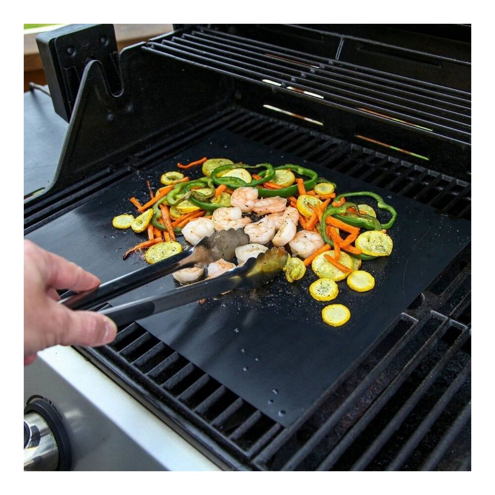 Set 2 Láminas Antiadherente Parrillas Reutilizable Negro image number 4.0