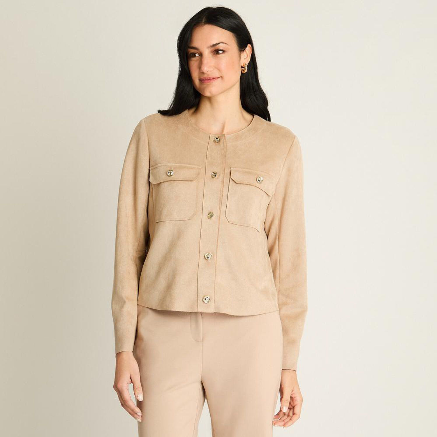 Chaqueta Cuello Redondo Mujer Lorenzo Di Pontti image number 0.0