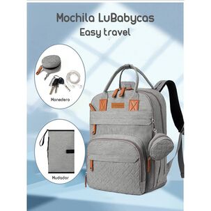 Mochila Maternal Con Monidero Y Colgador Lubabycas Negra
