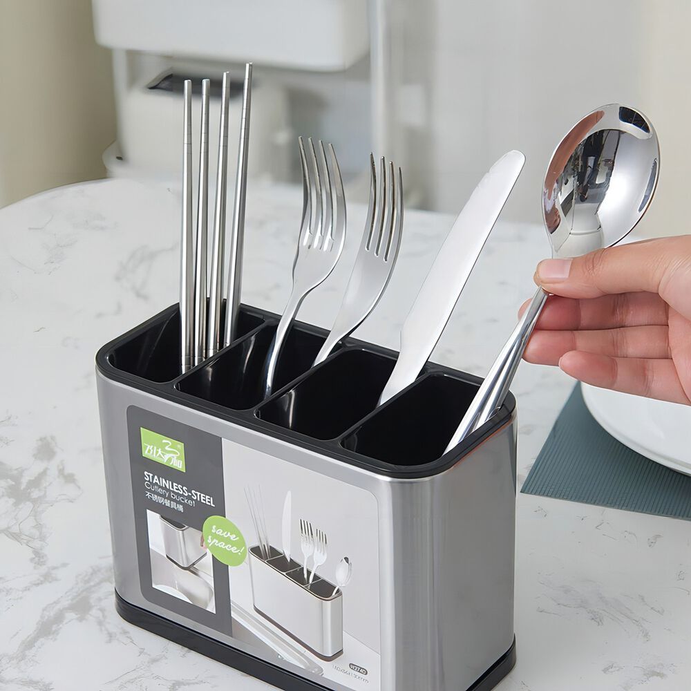 Escurridor Utensilios Cocina Acero Inoxidable 4 Compartimentos image number 1.0