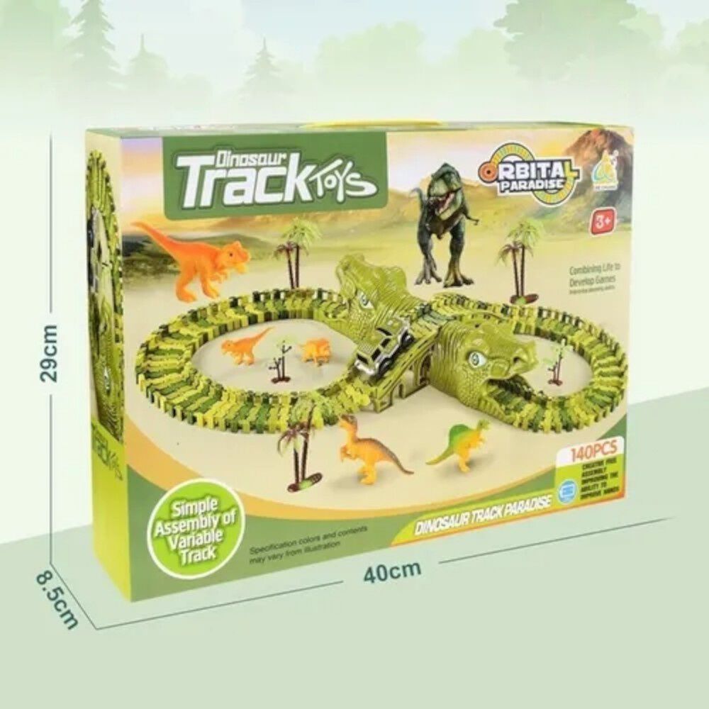 Pista Dinosaurio Jurassic Jungla Armable Flexible 140 Pcs image number 3.0