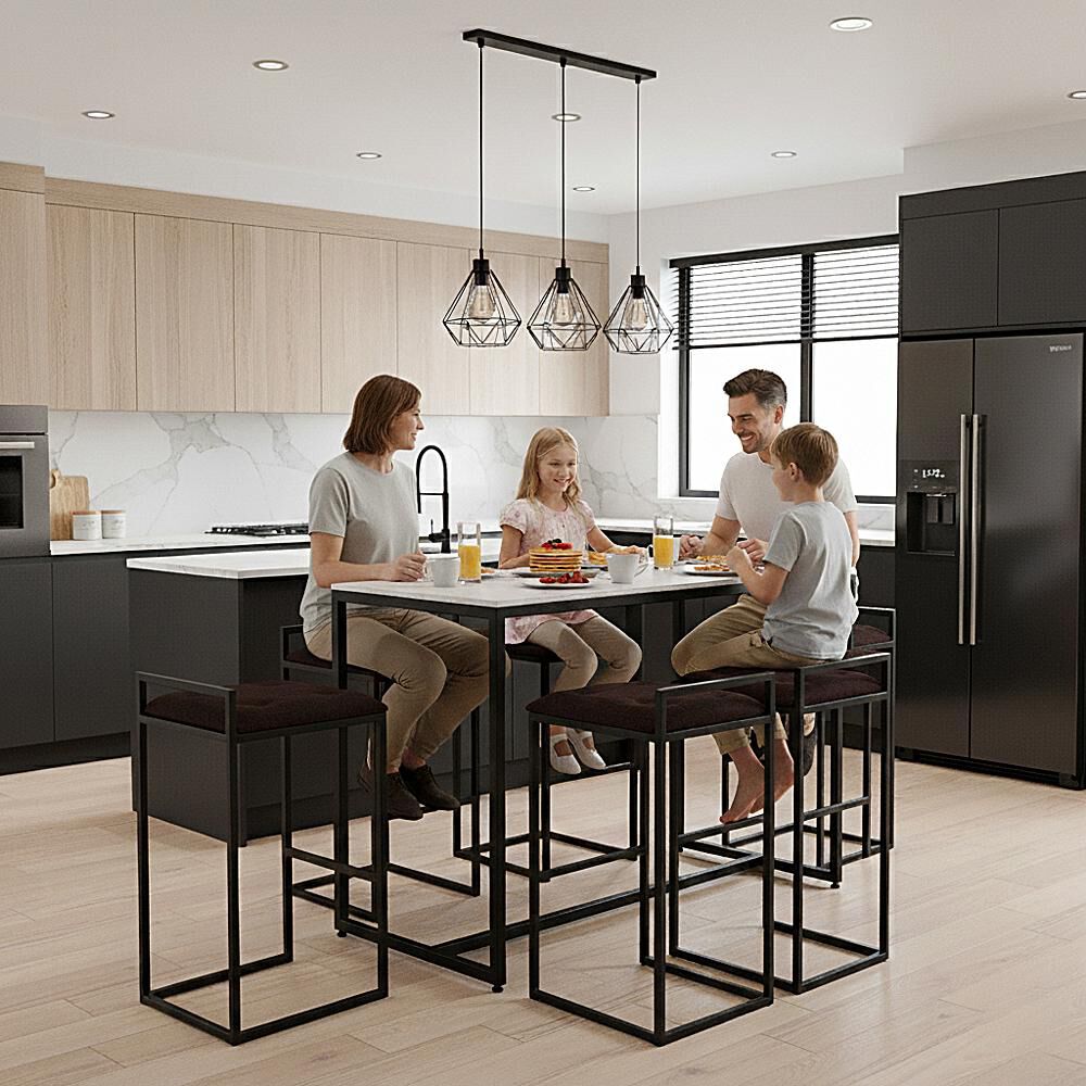 Juego Comedor Terraza Mons Barcelona Cuarzo + 6 Sillas Chocolate image number 0.0